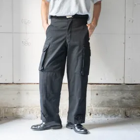 1950-60s French military M47 cargo pants size21 'dead stock' -black dyed-