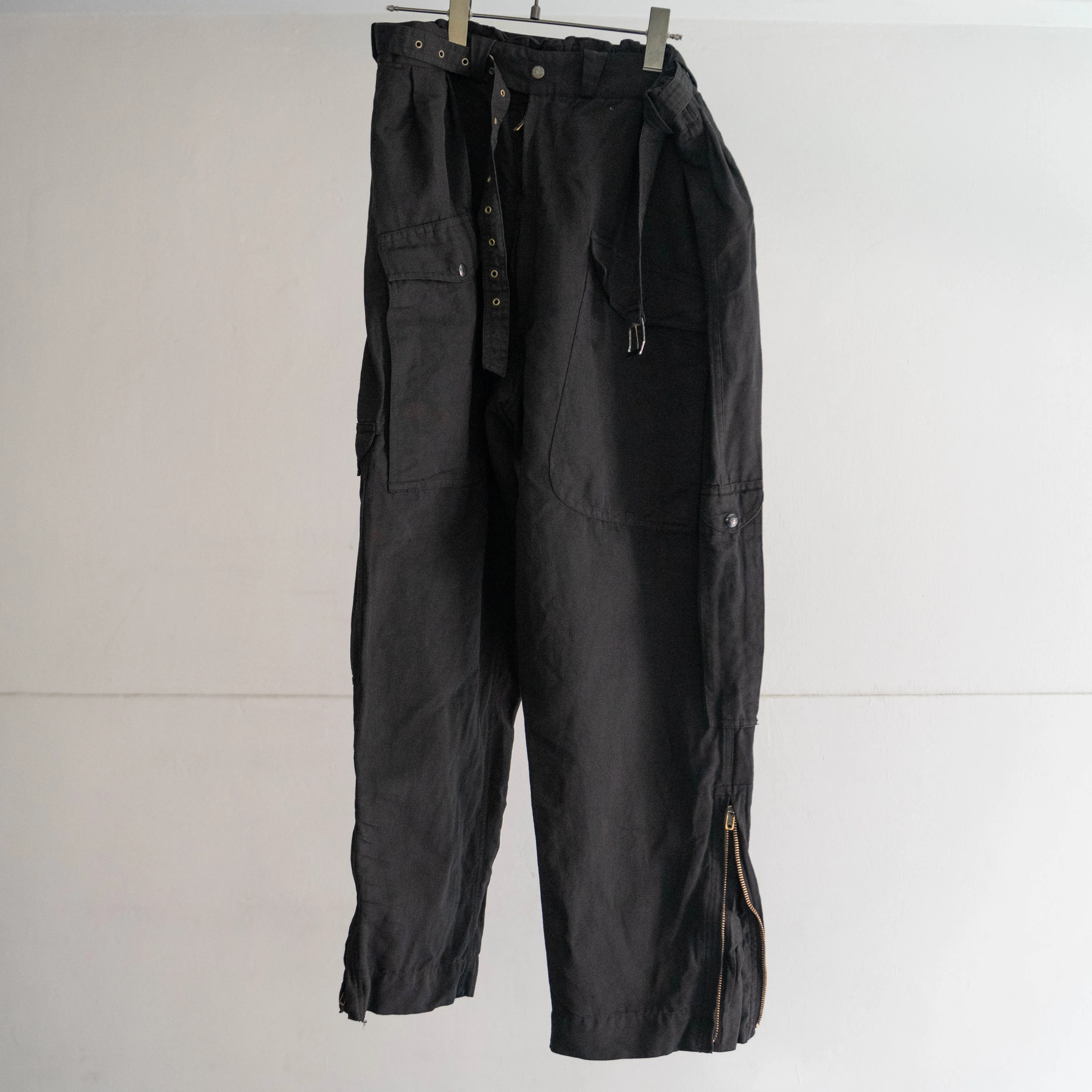 1960-80s Italian military helicrew pants 'dead stock' -black dyed-