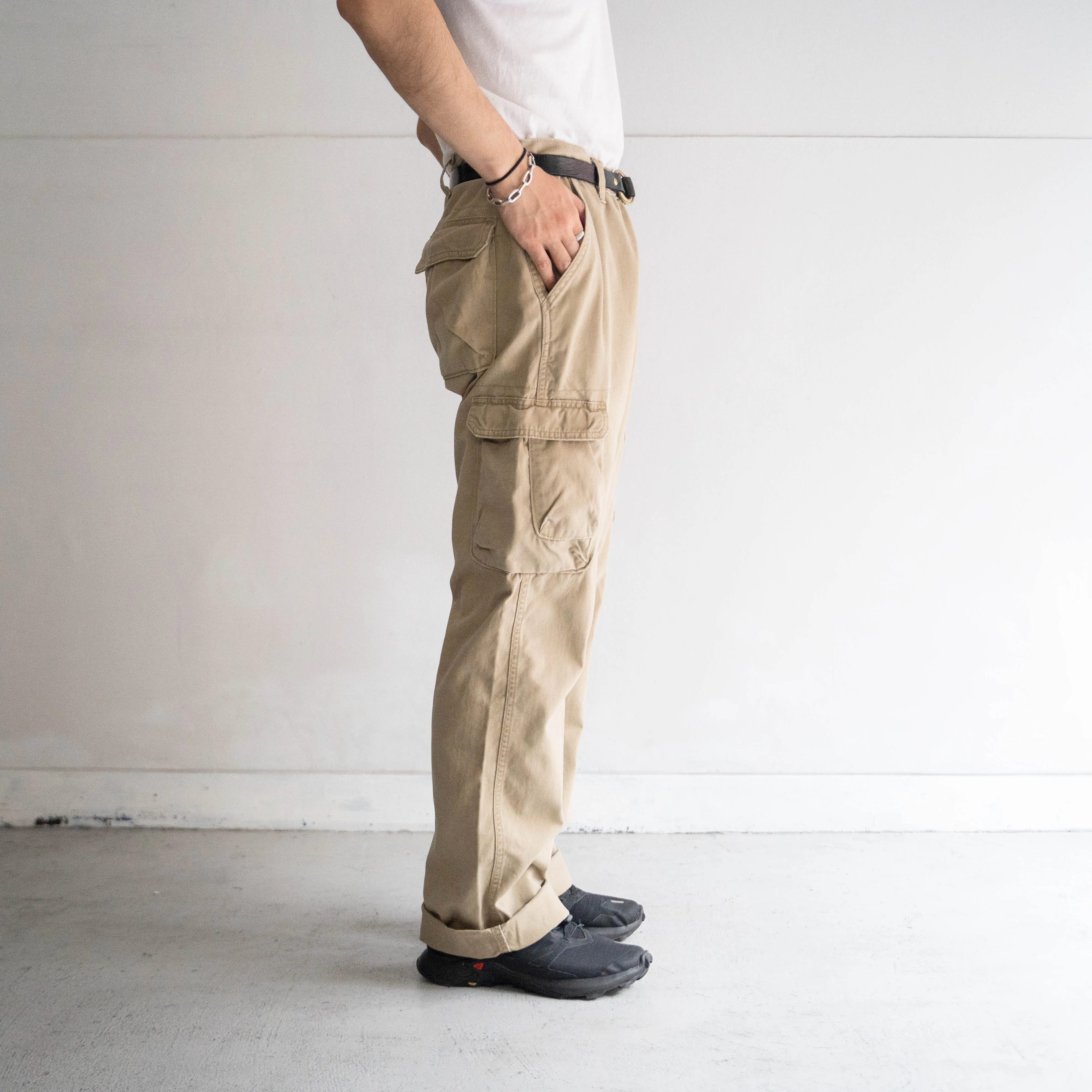 1990-00s 'Wrangler' beige color cargo work pants