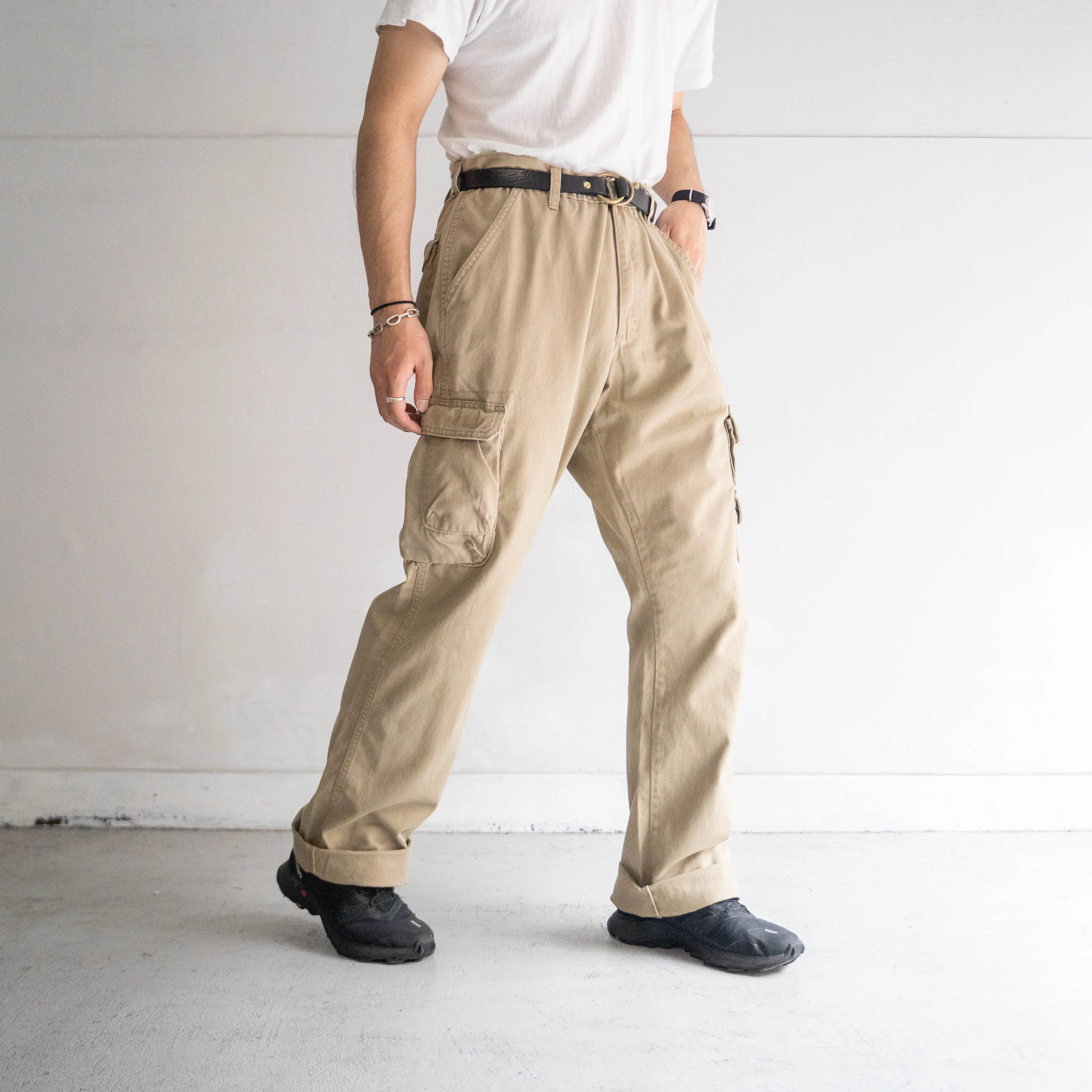 1990-00s 'Wrangler' beige color cargo work pants