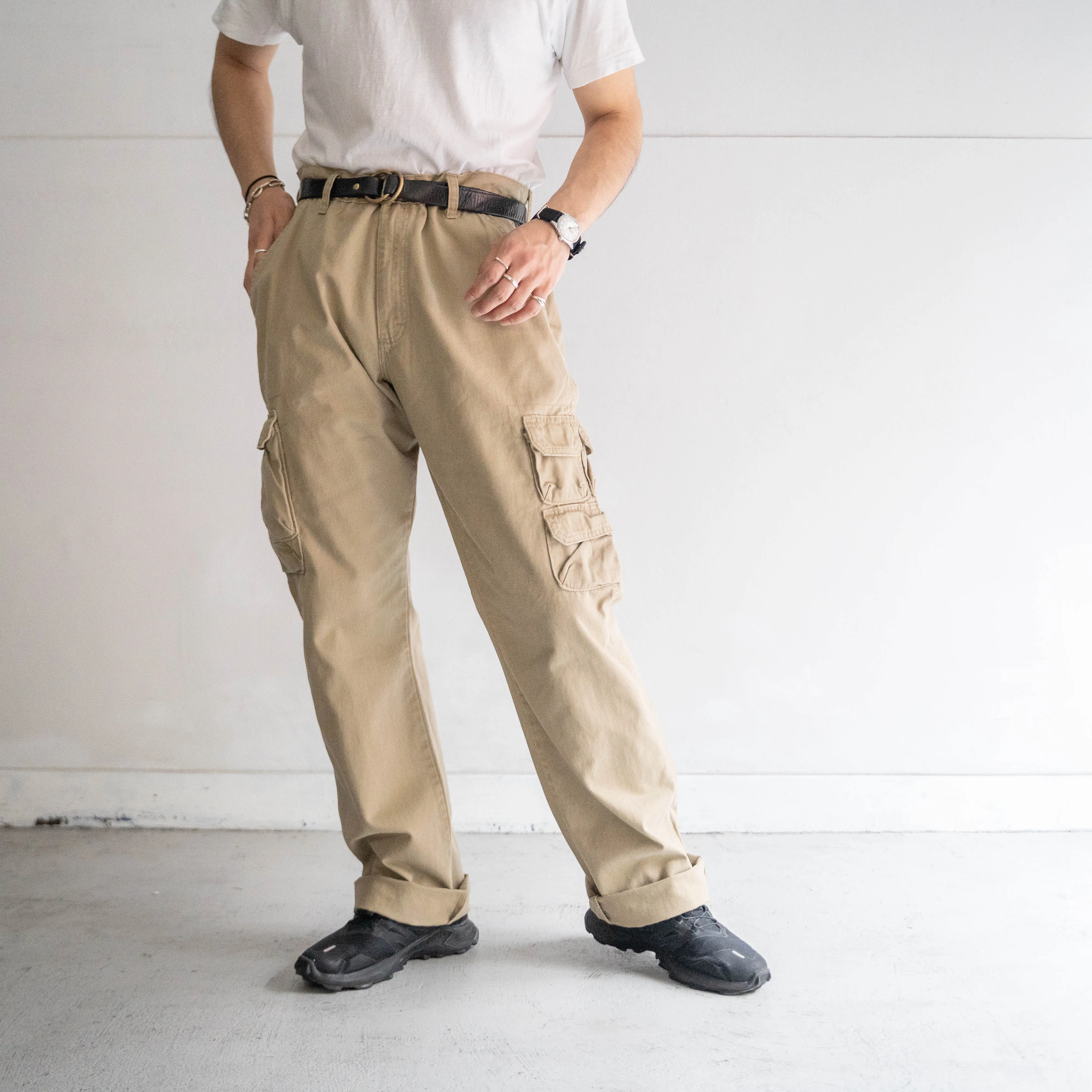 1990-00s 'Wrangler' beige color cargo work pants