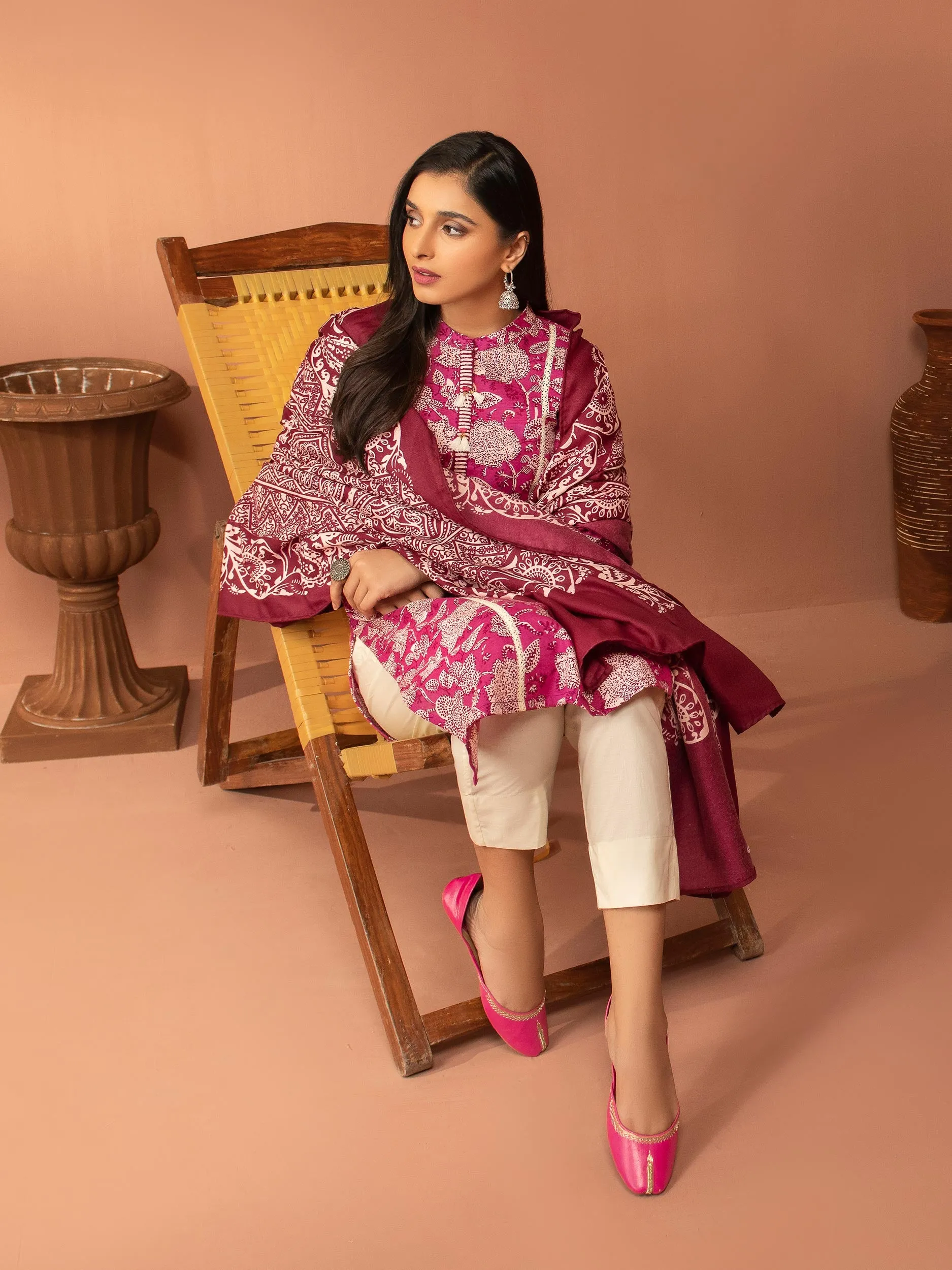 2 Piece Khaddar Suit-Printed (Unstitched)