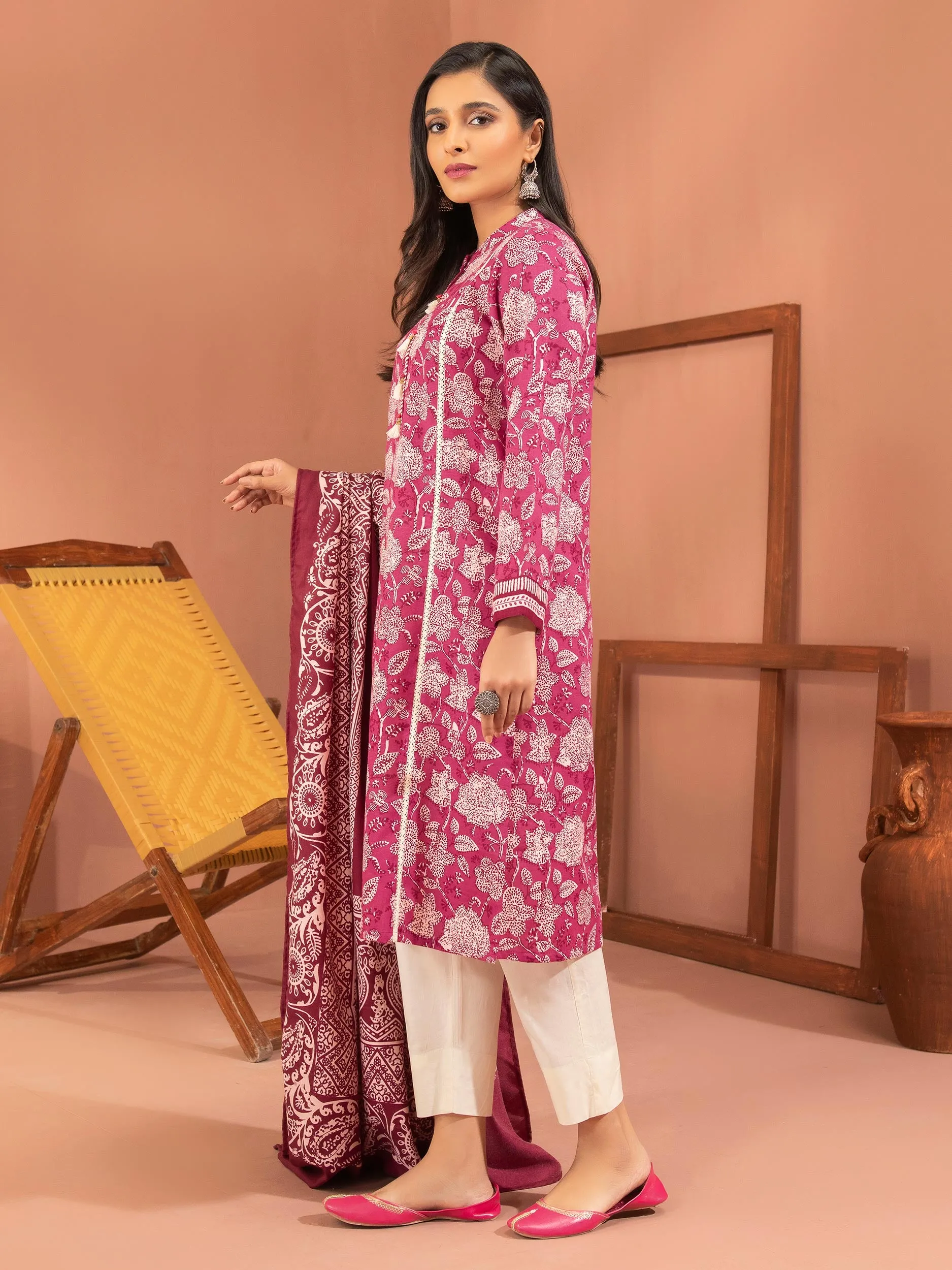 2 Piece Khaddar Suit-Printed (Unstitched)