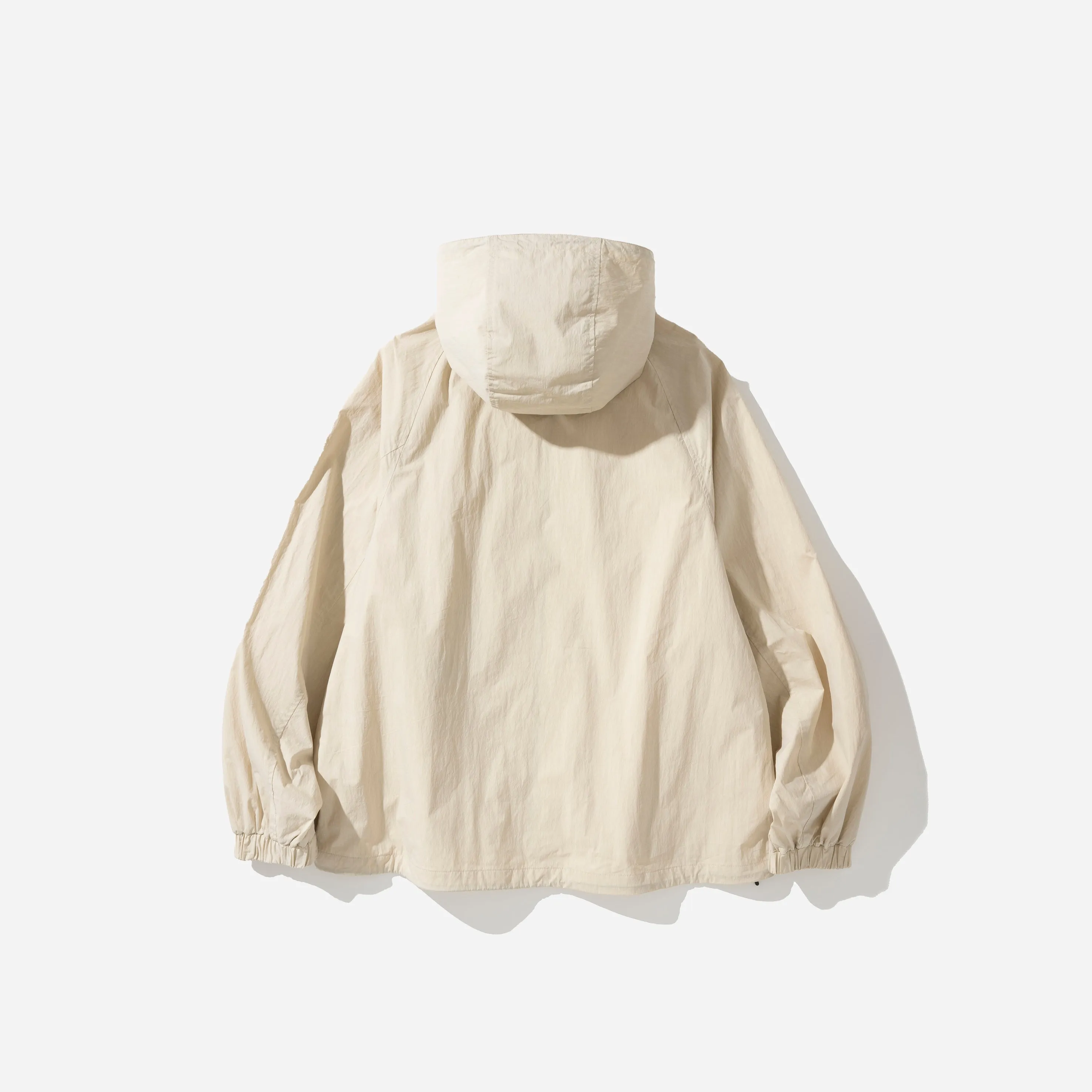 3 POCKET HOODED WIND JACKET - LIGHT BEIGE