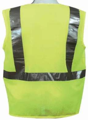 3A Safety - ANSI Certified Safety Vest - fabric front/mesh back Lime Color Size 5X-Large