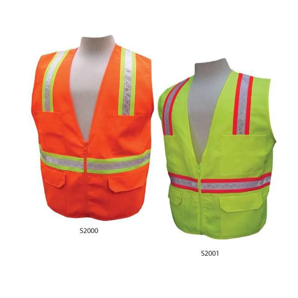 3A Safety - Multi-Pocket Surveyor's Safety Vest - Solid Front/Back