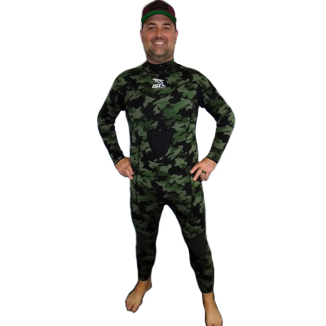 3mm Camouflage Camo Freediving & Spearfishing Wetsuits w/ Gun Pad