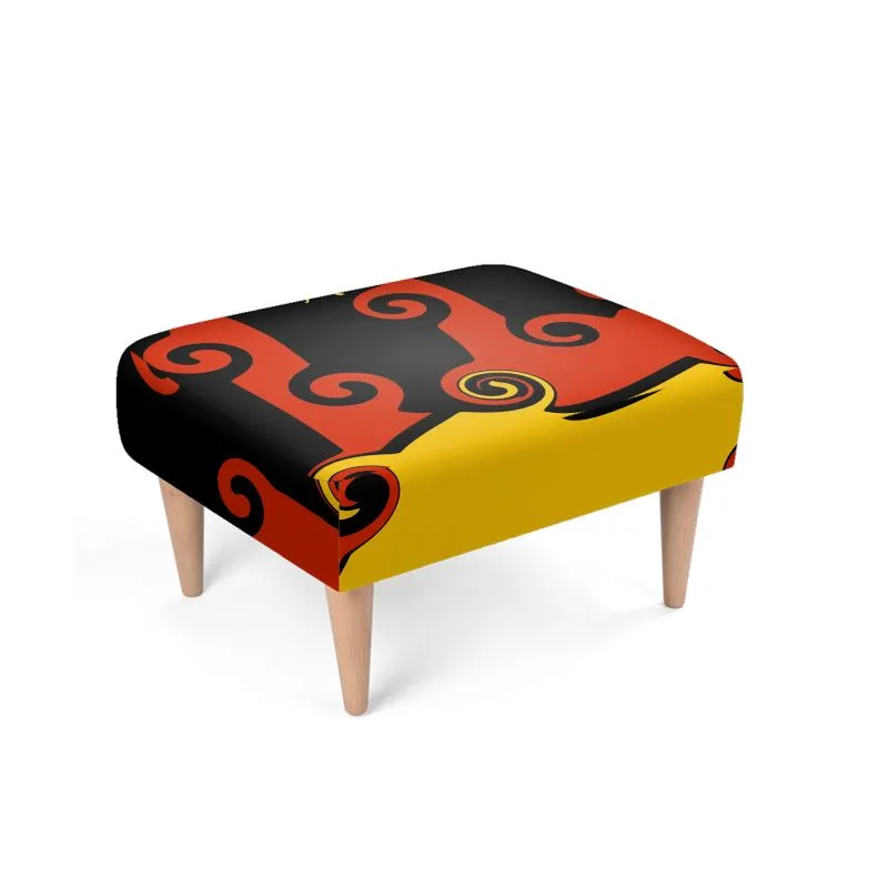 #604 LDCC FOOTSTOOL and red, black, and gold