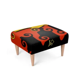 #604 LDCC FOOTSTOOL and red, black, and gold