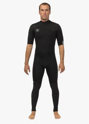 7 Seas 2-2 Short Sleeve Chest Zip Wetsuit, BLK