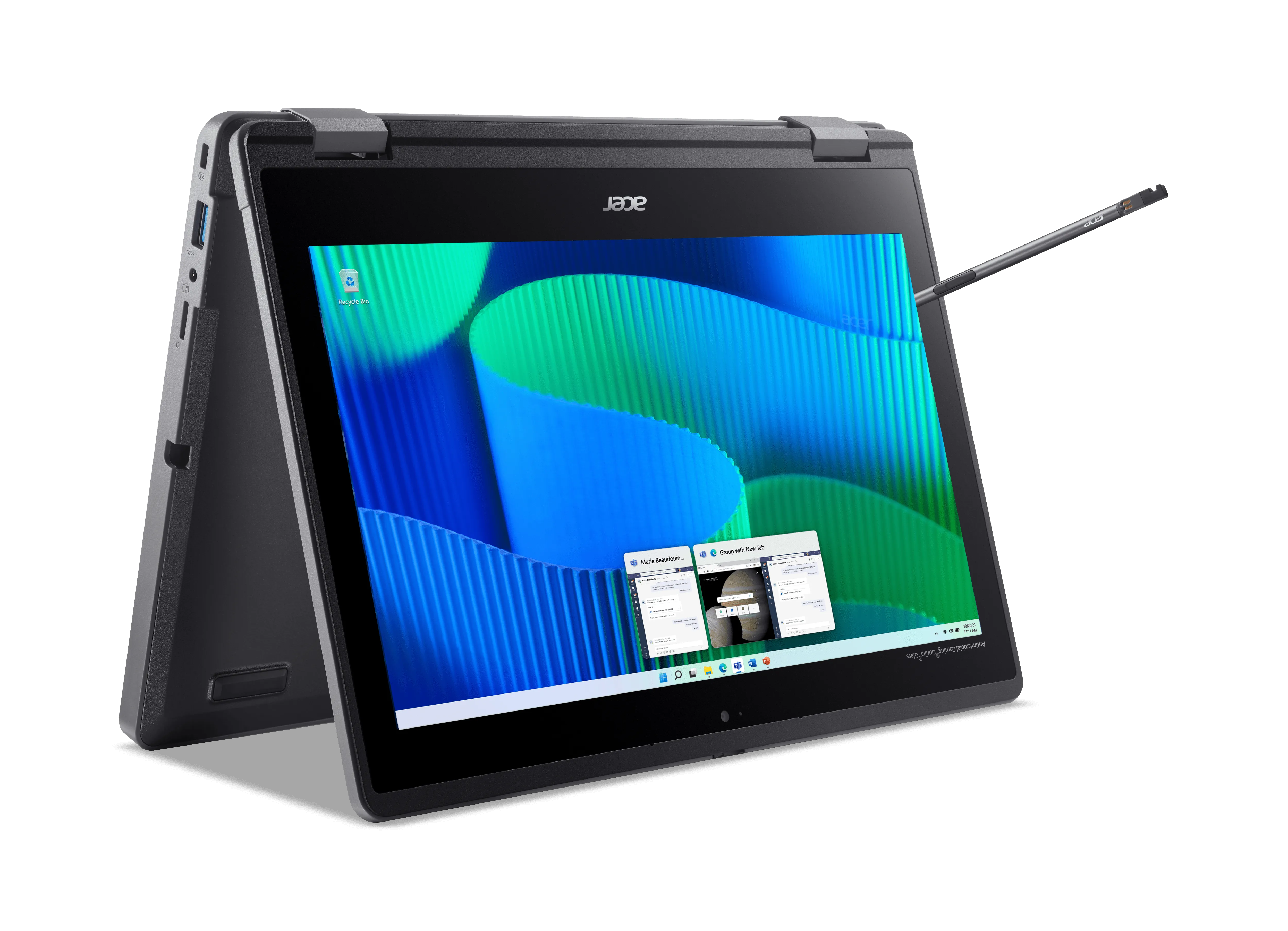 ACER TravelMate B3 Spin - 11.6" - IPS Touchscreen - Intel N200  - 8 GB RAM - 256 GB - Win 11 Pro Education - Shale Black