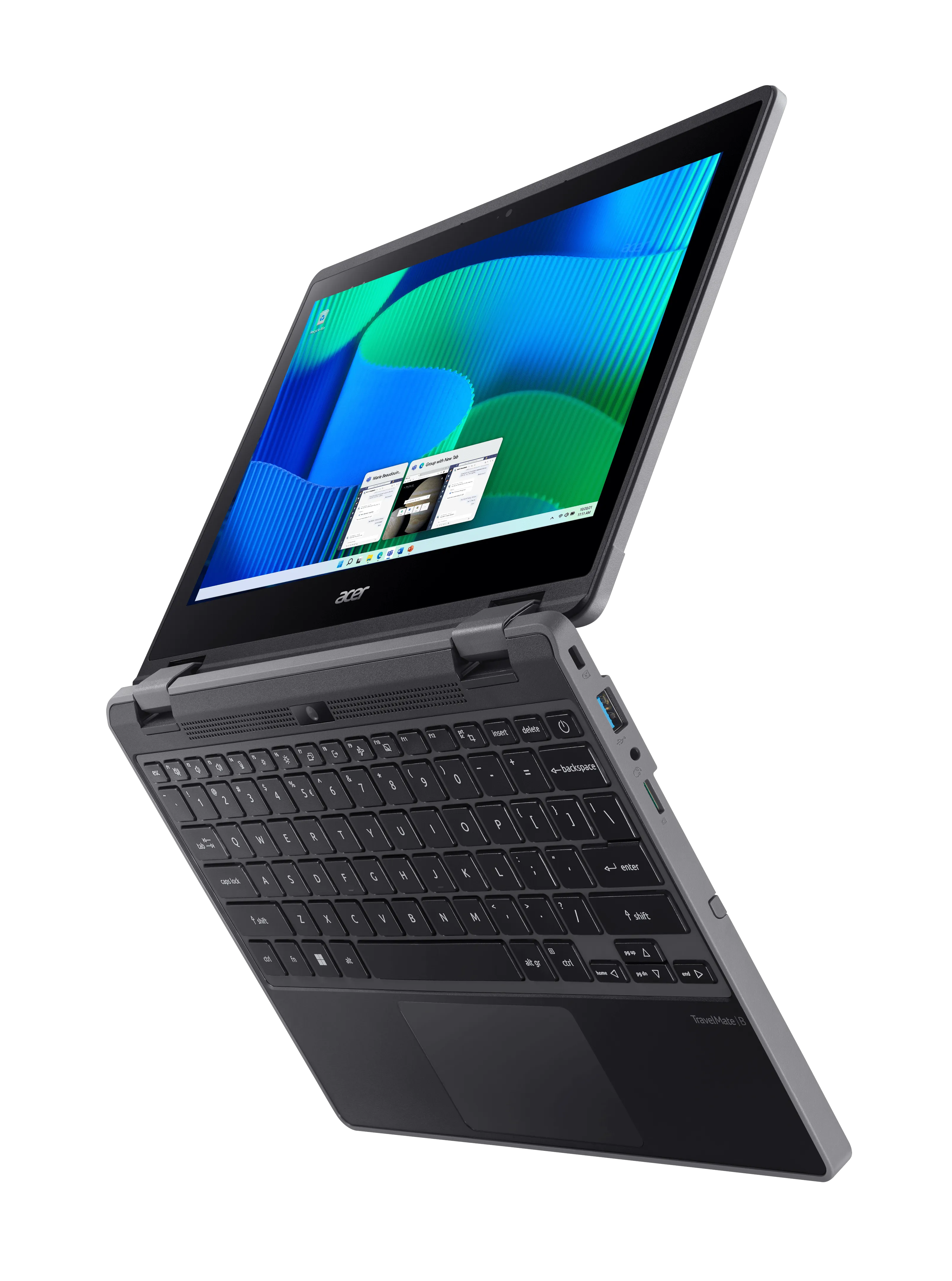 ACER TravelMate B3 Spin - 11.6" - IPS Touchscreen - Intel N200  - 8 GB RAM - 256 GB - Win 11 Pro Education - Shale Black