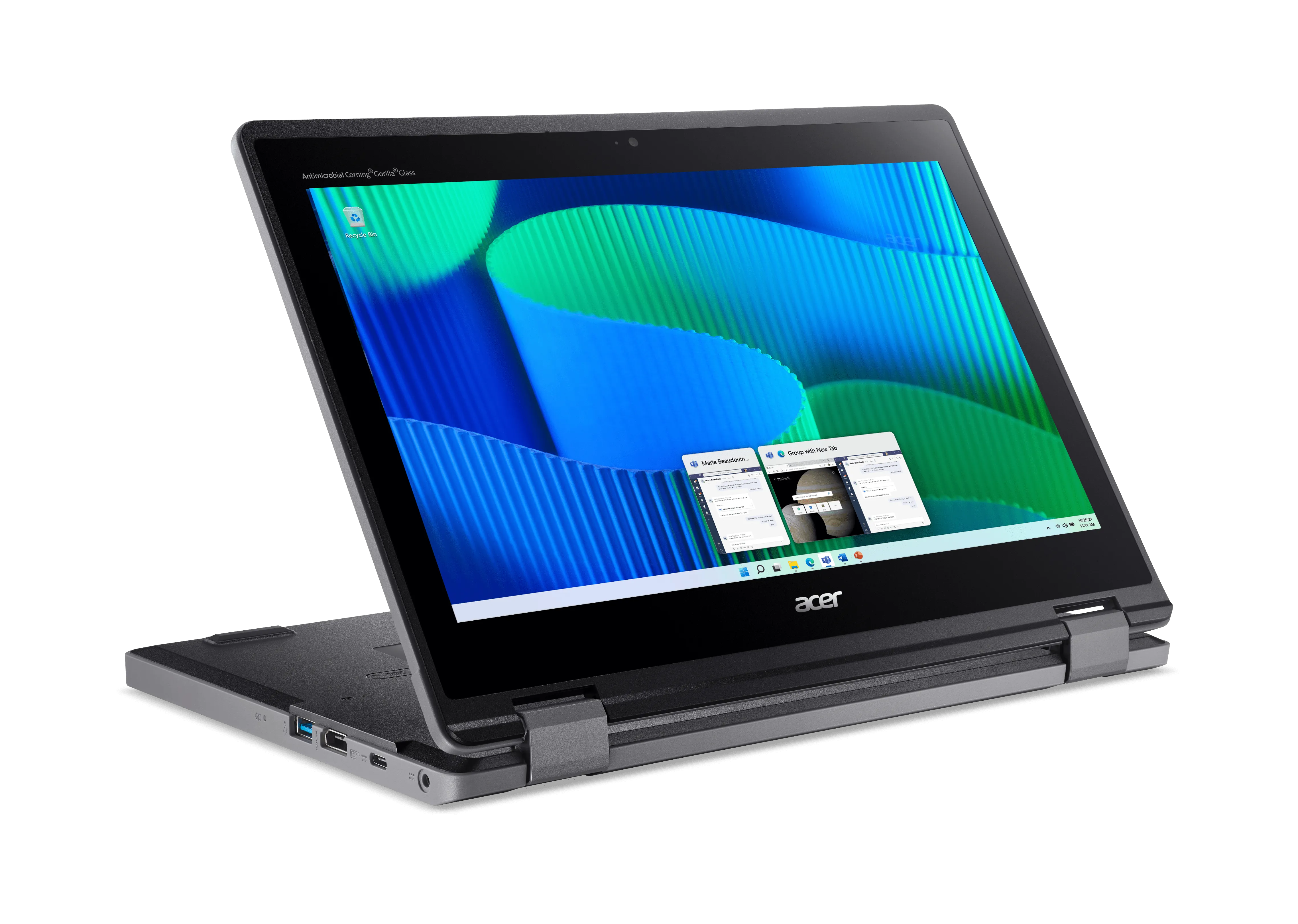 ACER TravelMate B3 Spin - 11.6" - IPS Touchscreen - Intel N200  - 8 GB RAM - 256 GB - Win 11 Pro Education - Shale Black