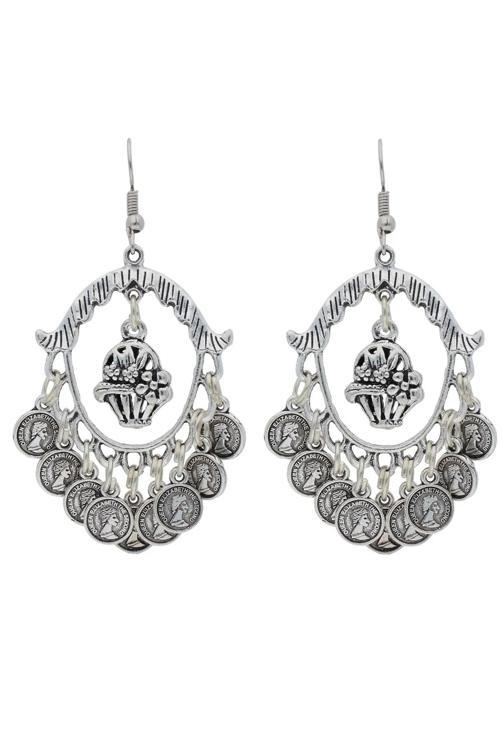 Alloy Chandbali Earring in Silver