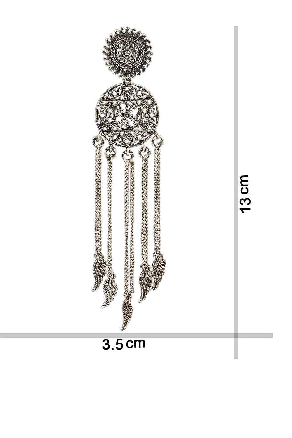 Alloy Drop Earring in Silver