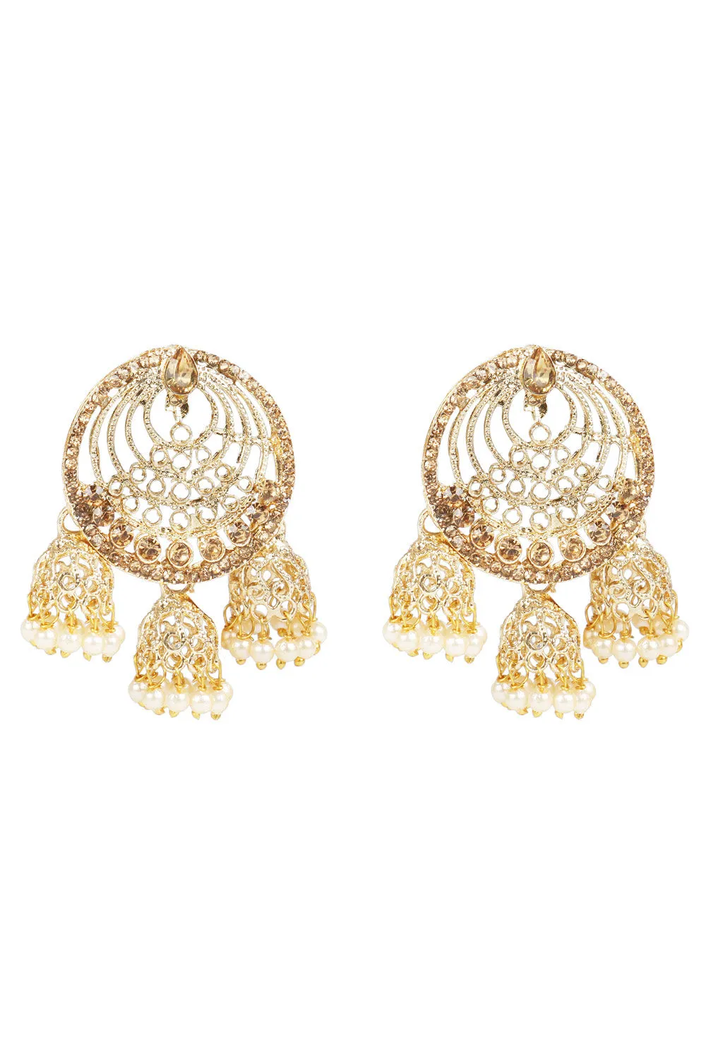 Alloy Jhumka Earring in Gold