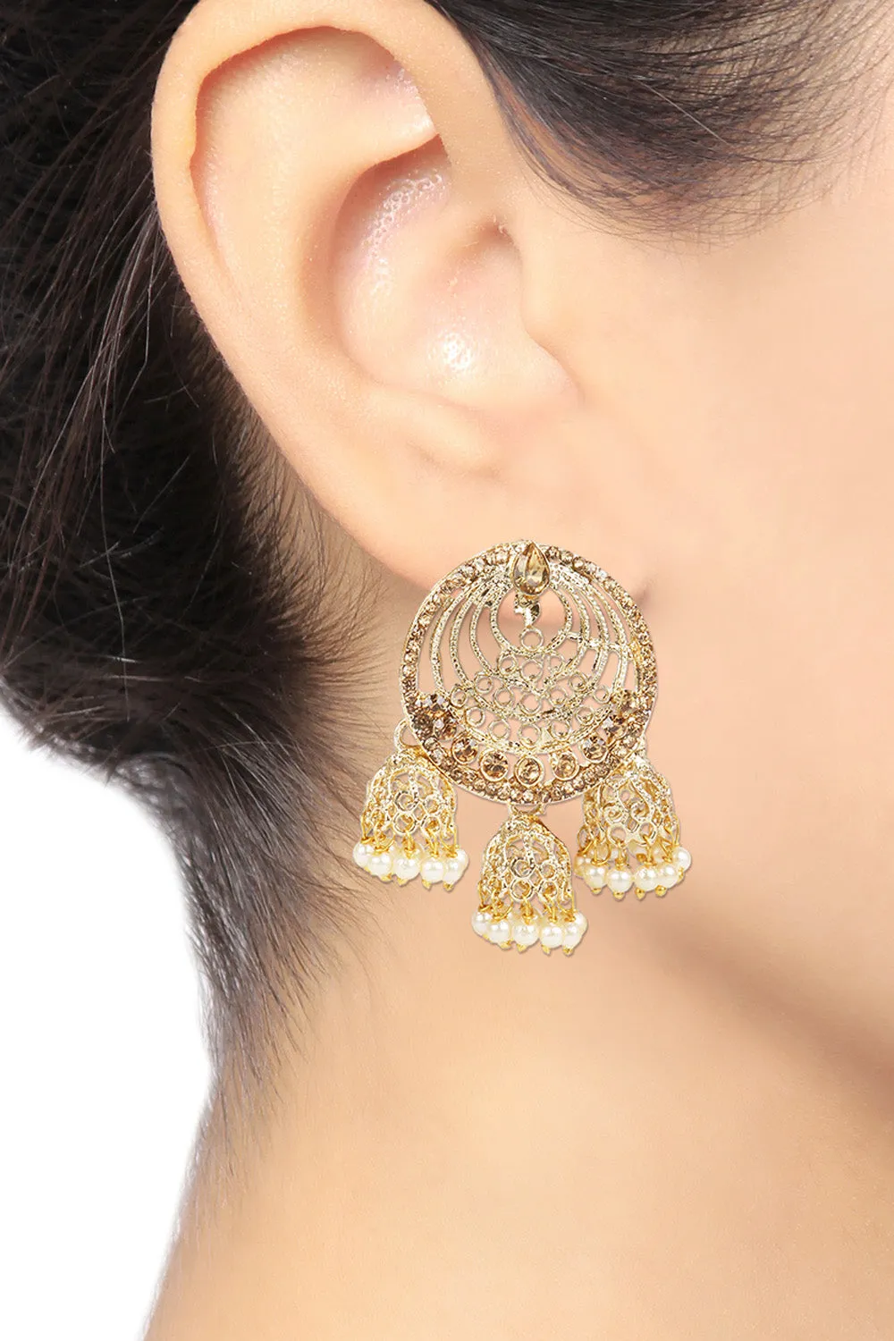 Alloy Jhumka Earring in Gold