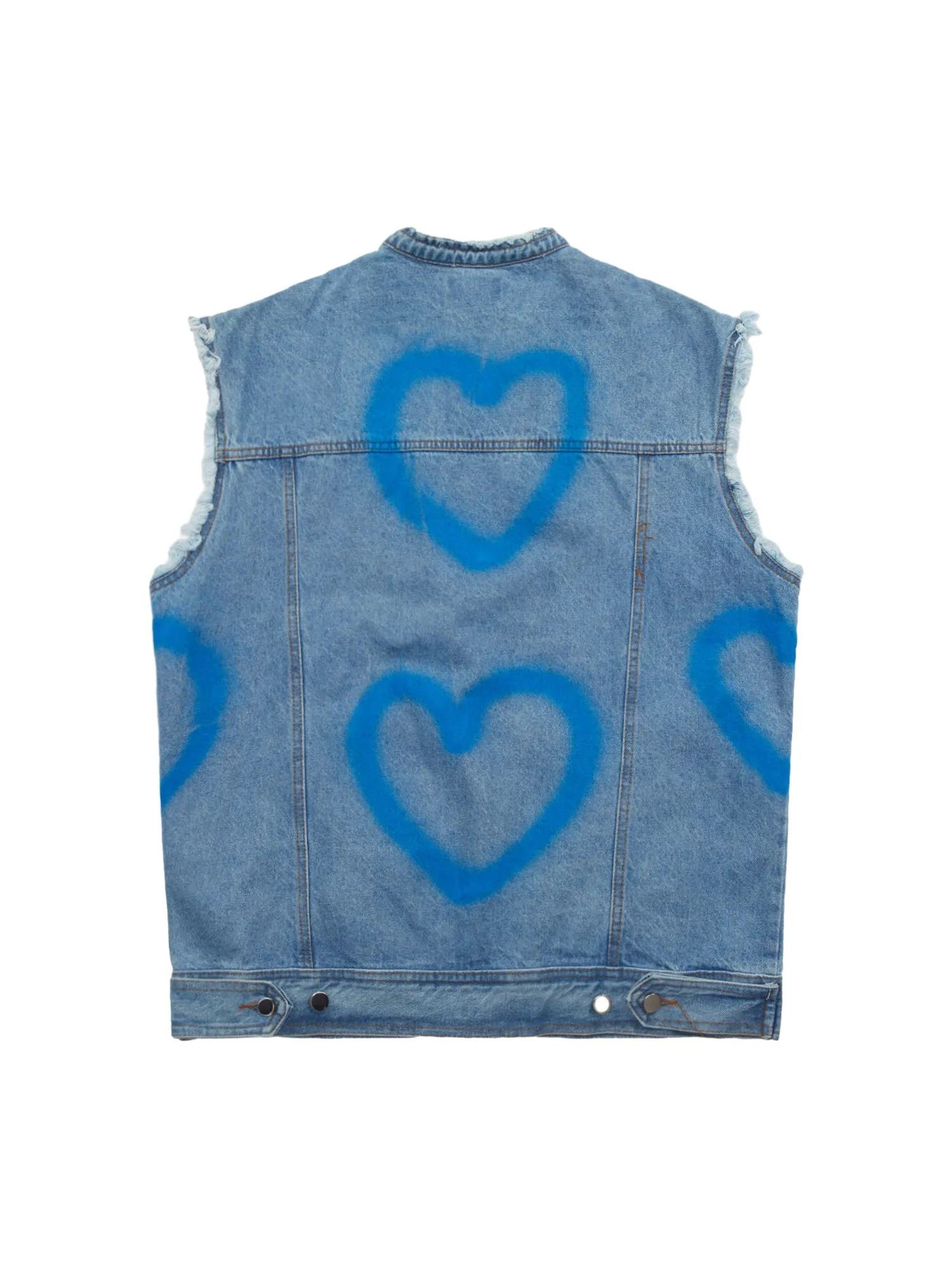 American Spray-painted Love Sleeveless Denim Jacket - 1972