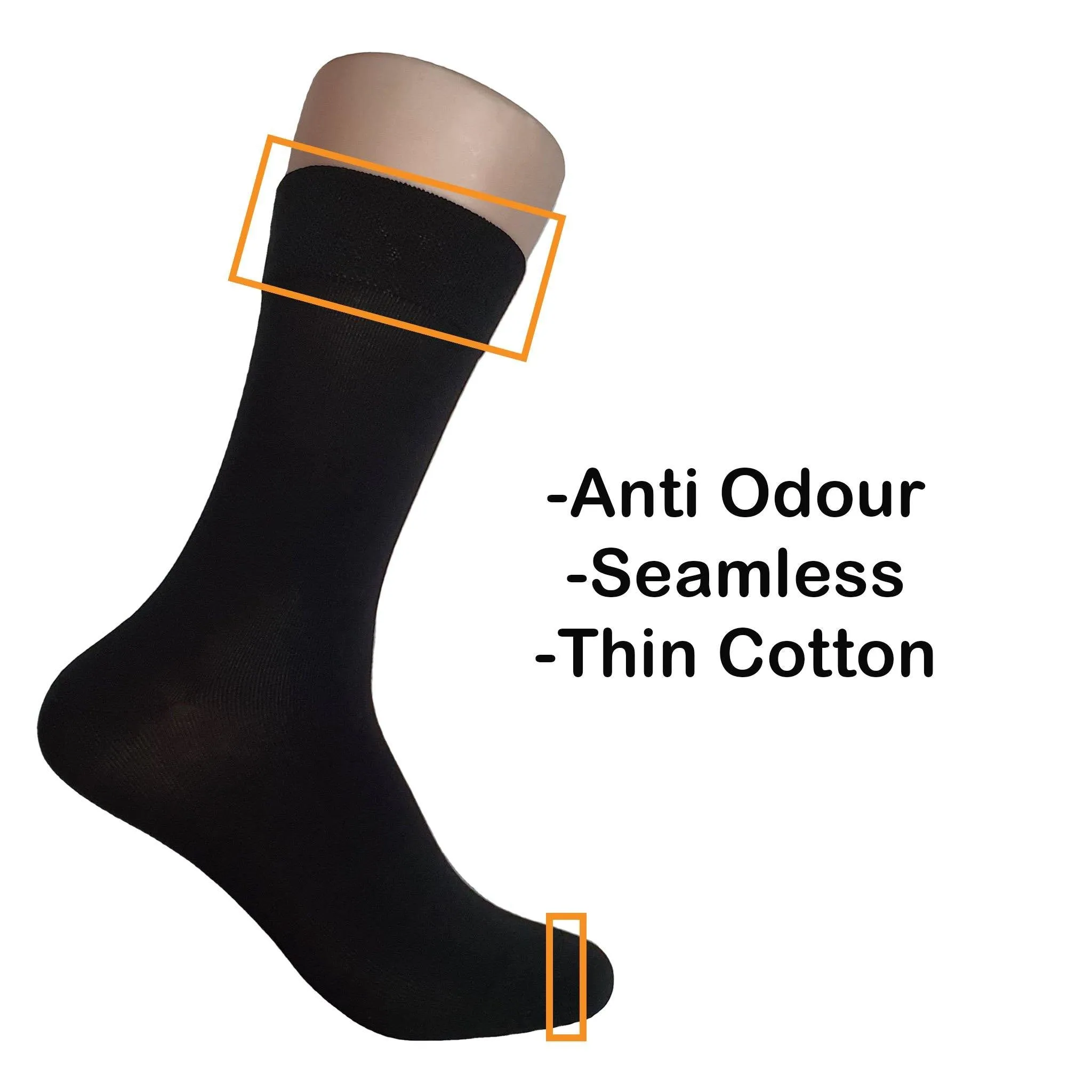 Anti-Odour Mid Calf Plain Business Socks