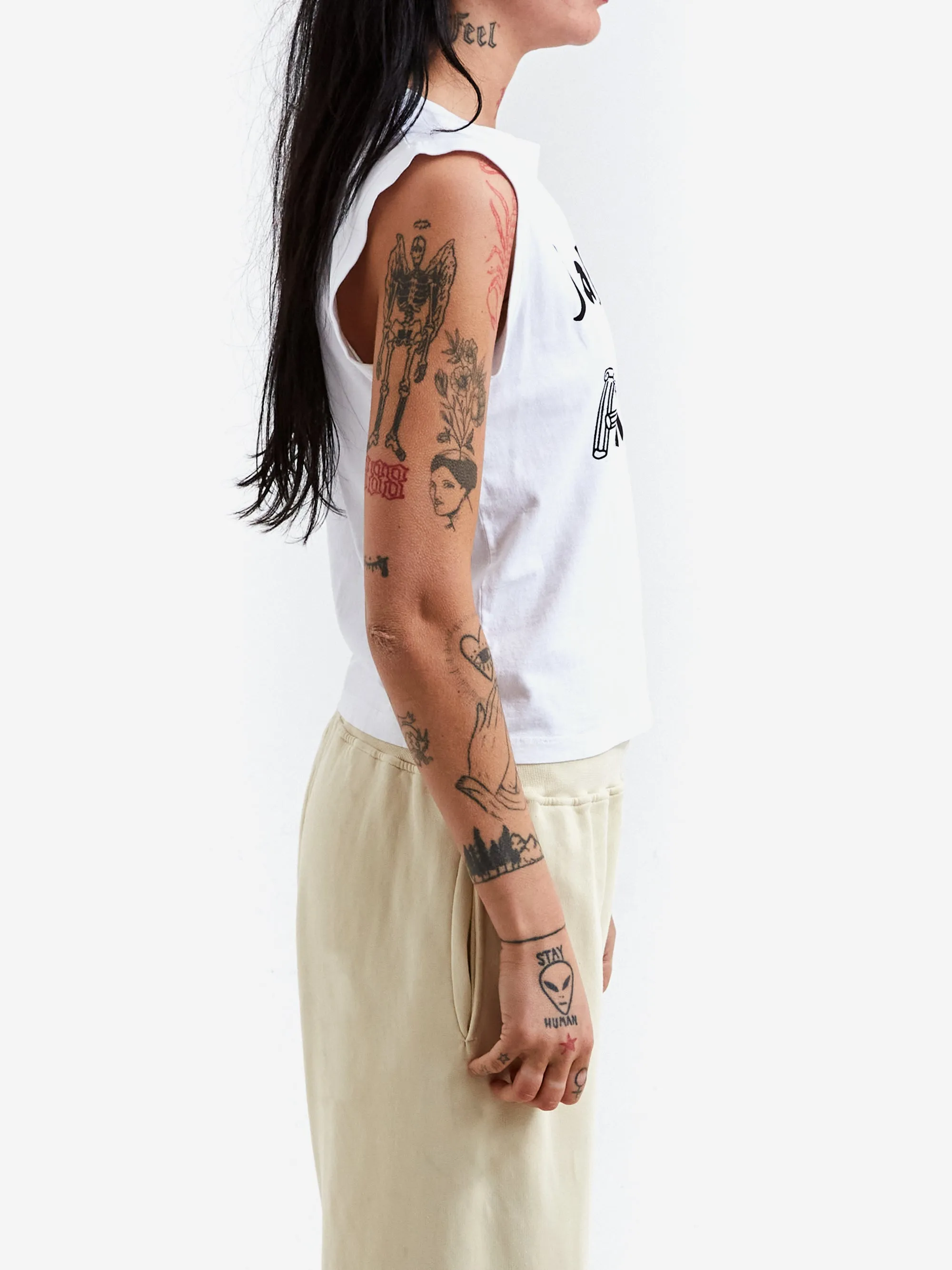 Aries J'adoro Aries Ransom Shrunken Vest - White