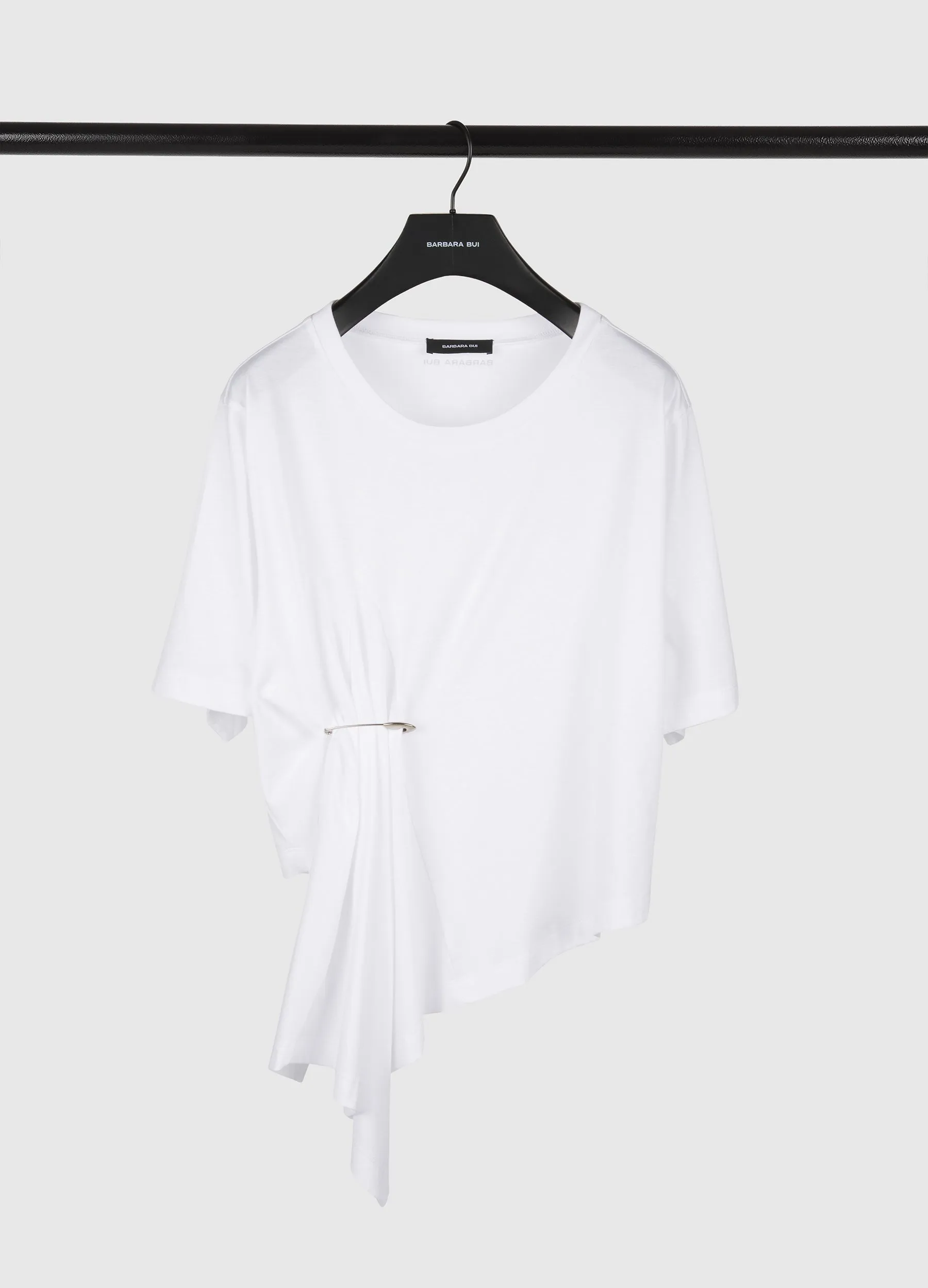 Asymmetrical cotton jersey T-shirt