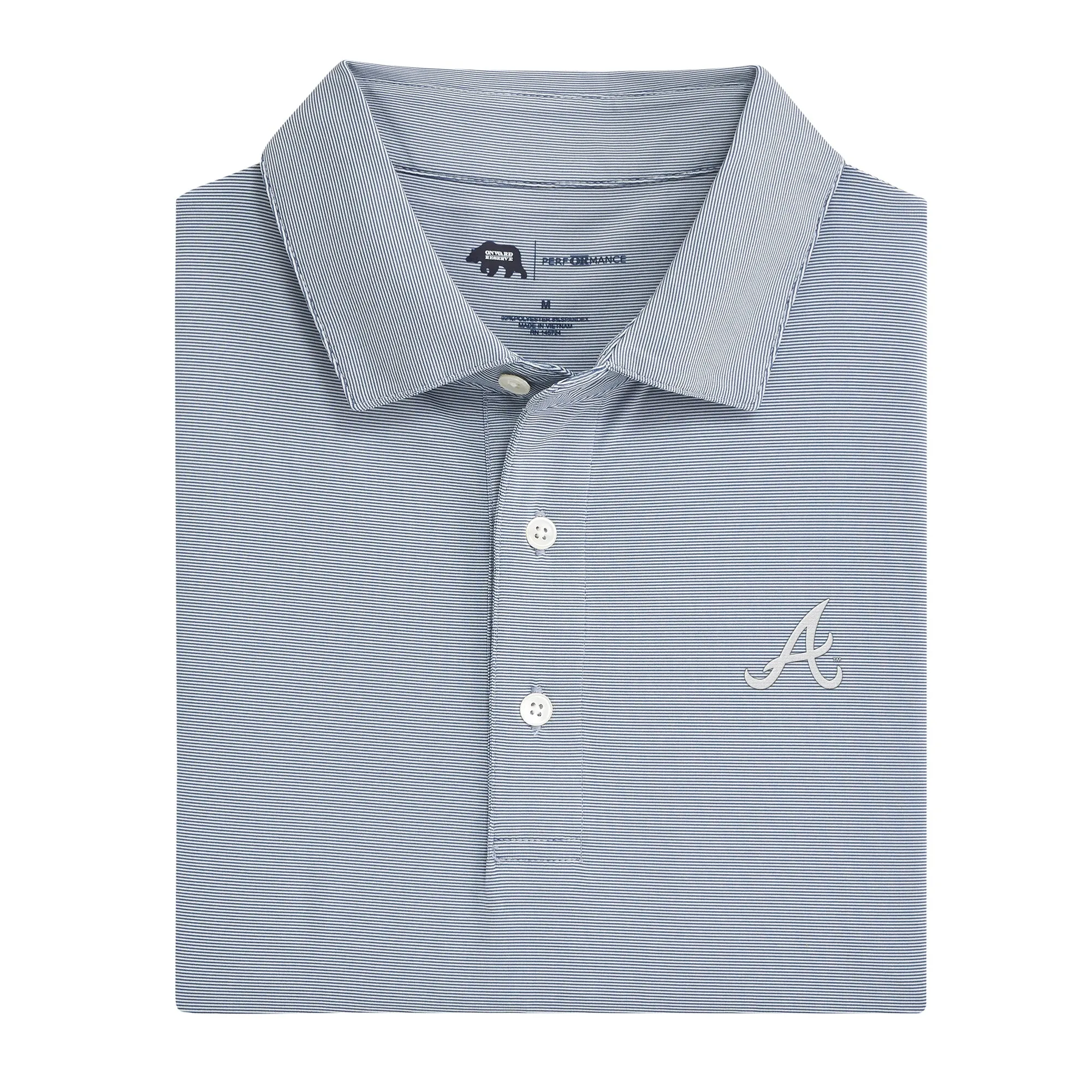 Atlanta Braves Hairline Stripe Performance Polo