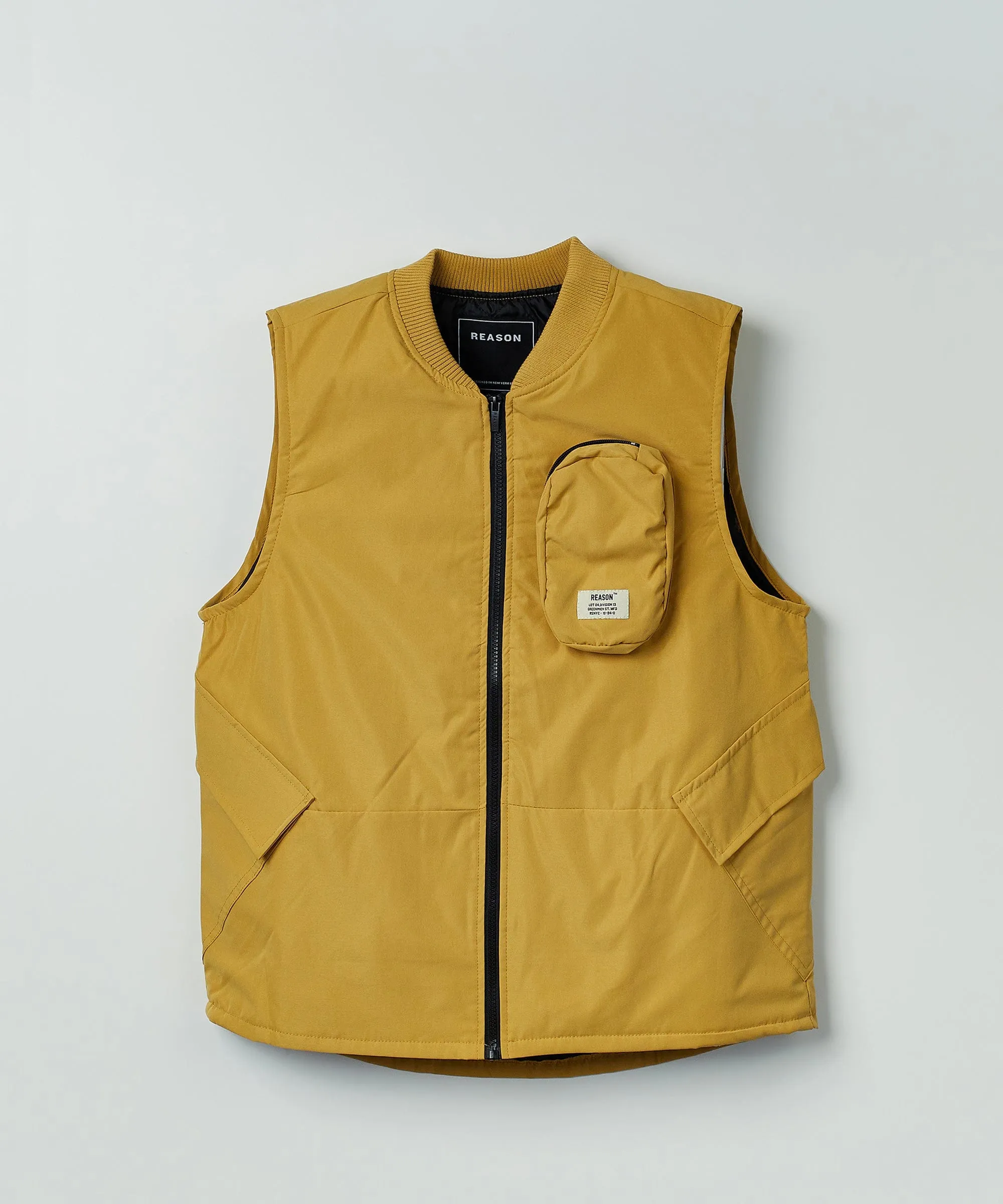 Bader Cotton Twill Color Block Utility Vest - Tan