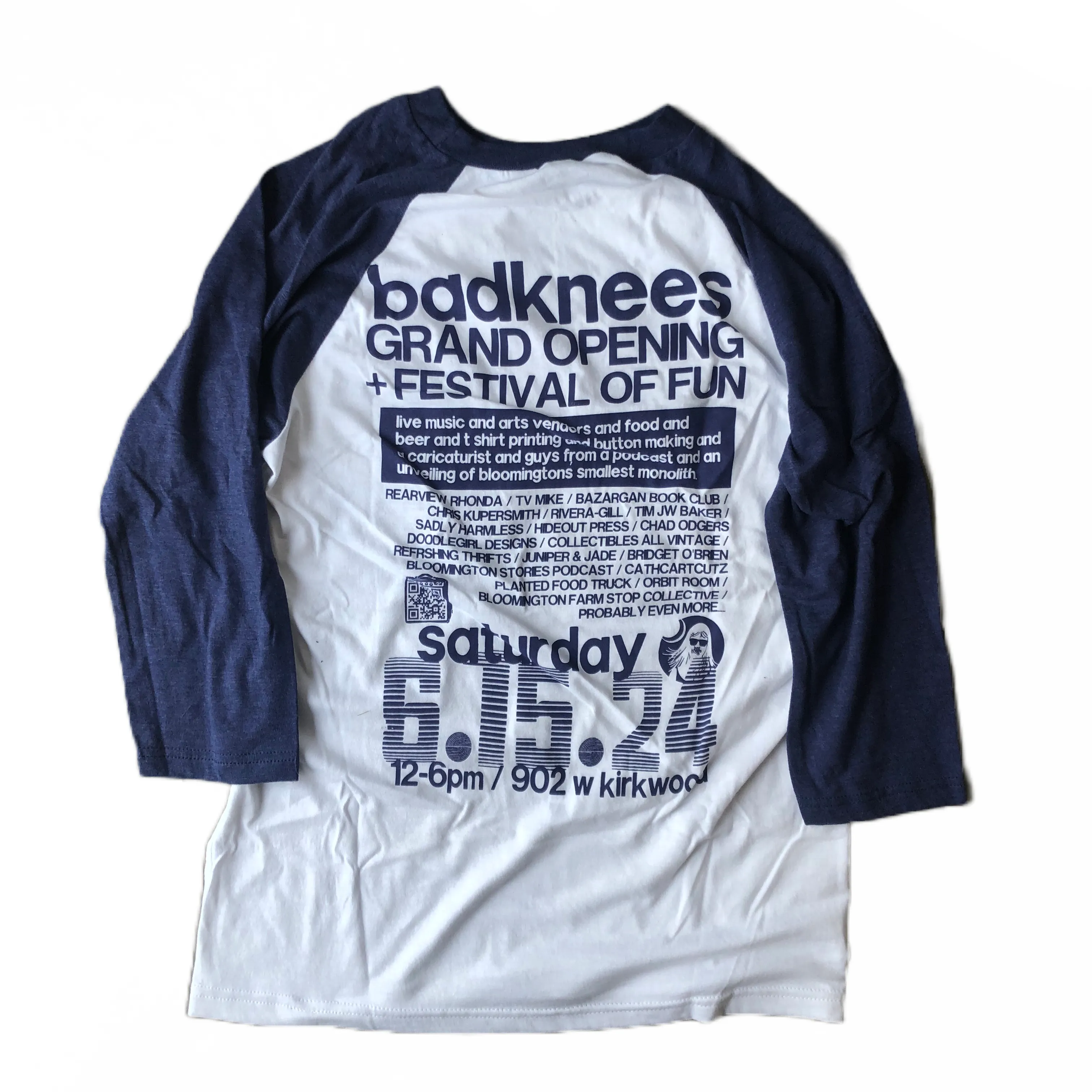 badknees Festival of Fun Baseball T-shirt - Team Navy