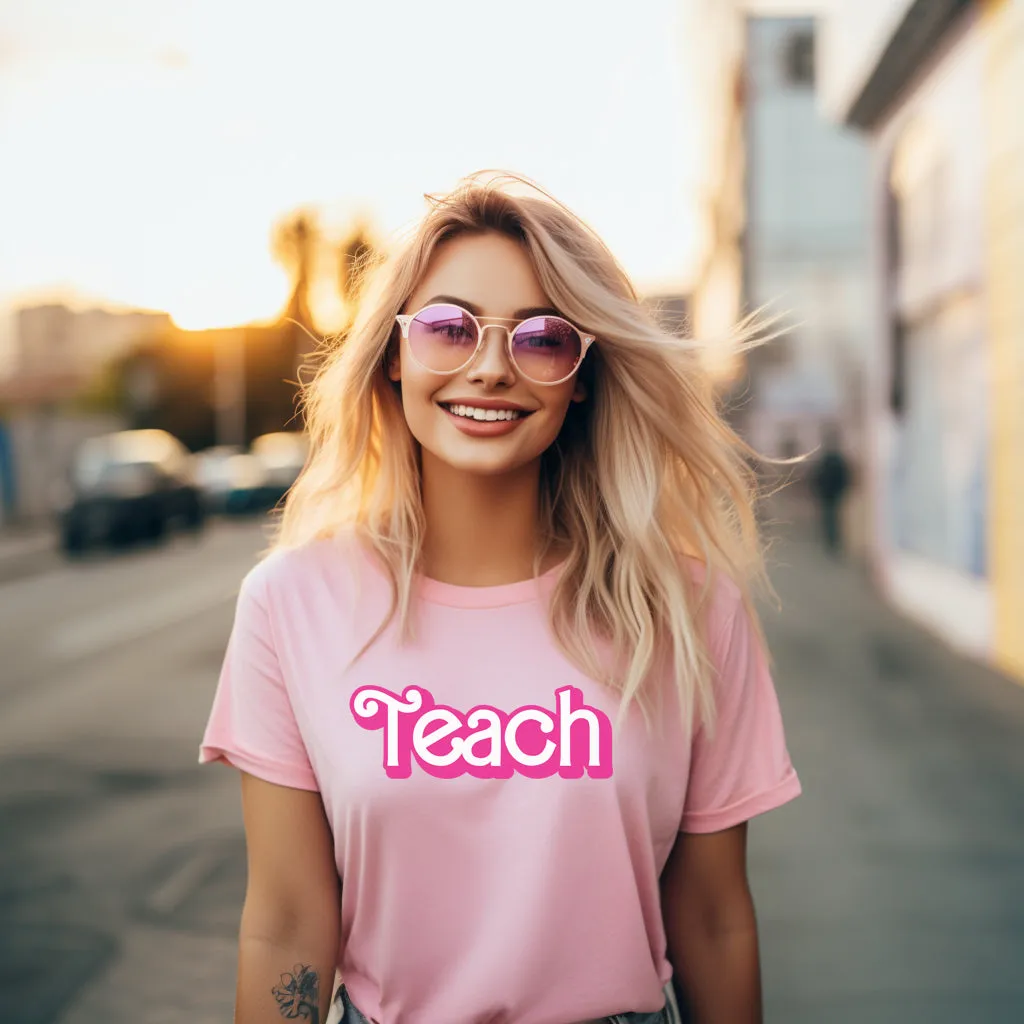 Barbie inspired Teacher T-Shirt | Comes in black, white or pink