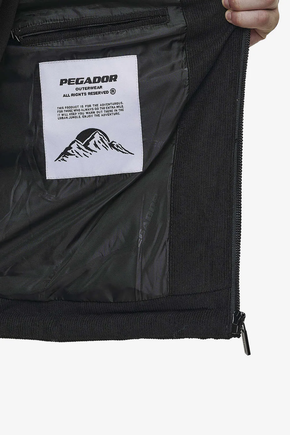 Bardon Cord Puffer Vest Black