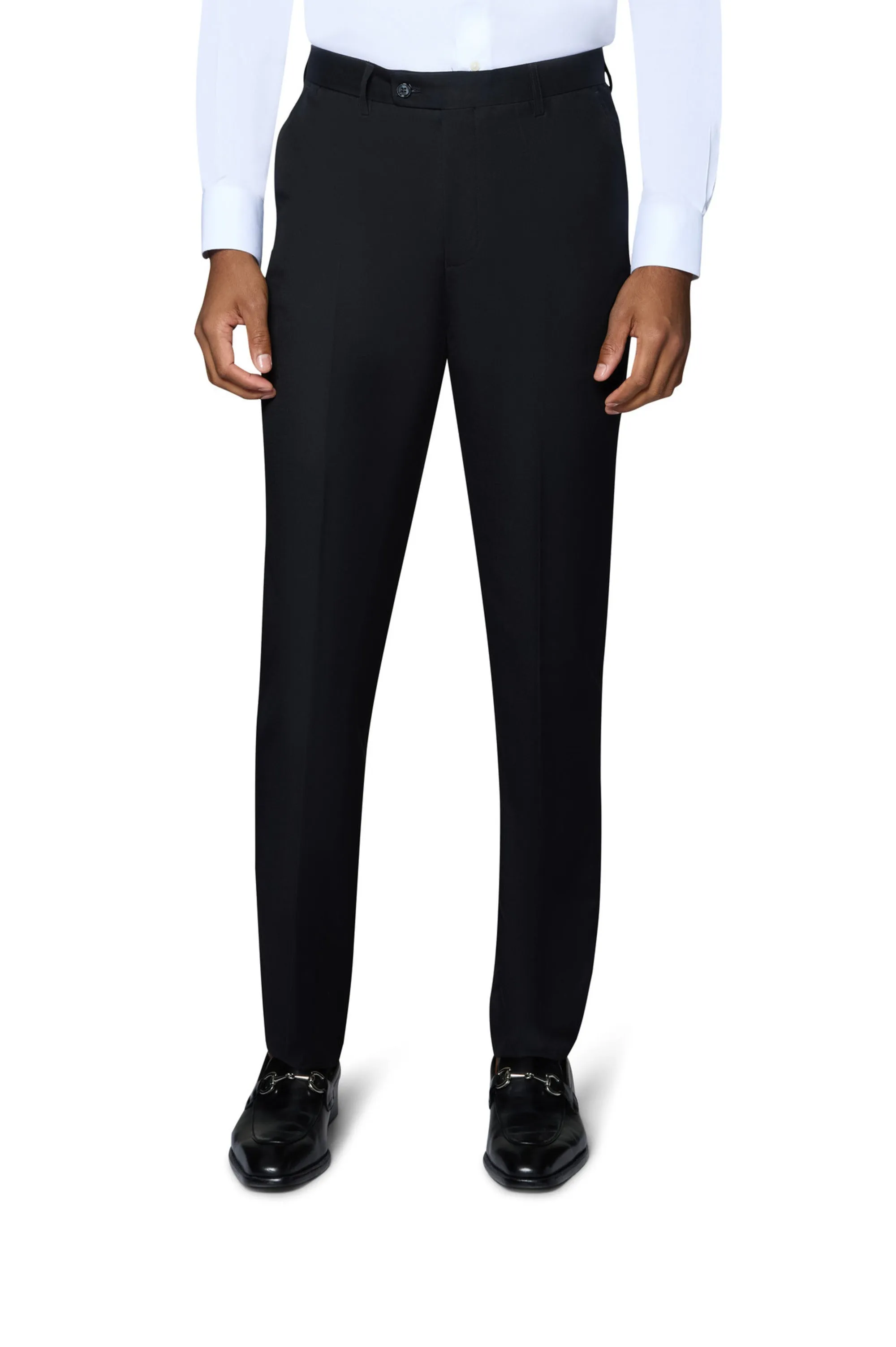 Berragamo Solid Modern Fit Pants - Black