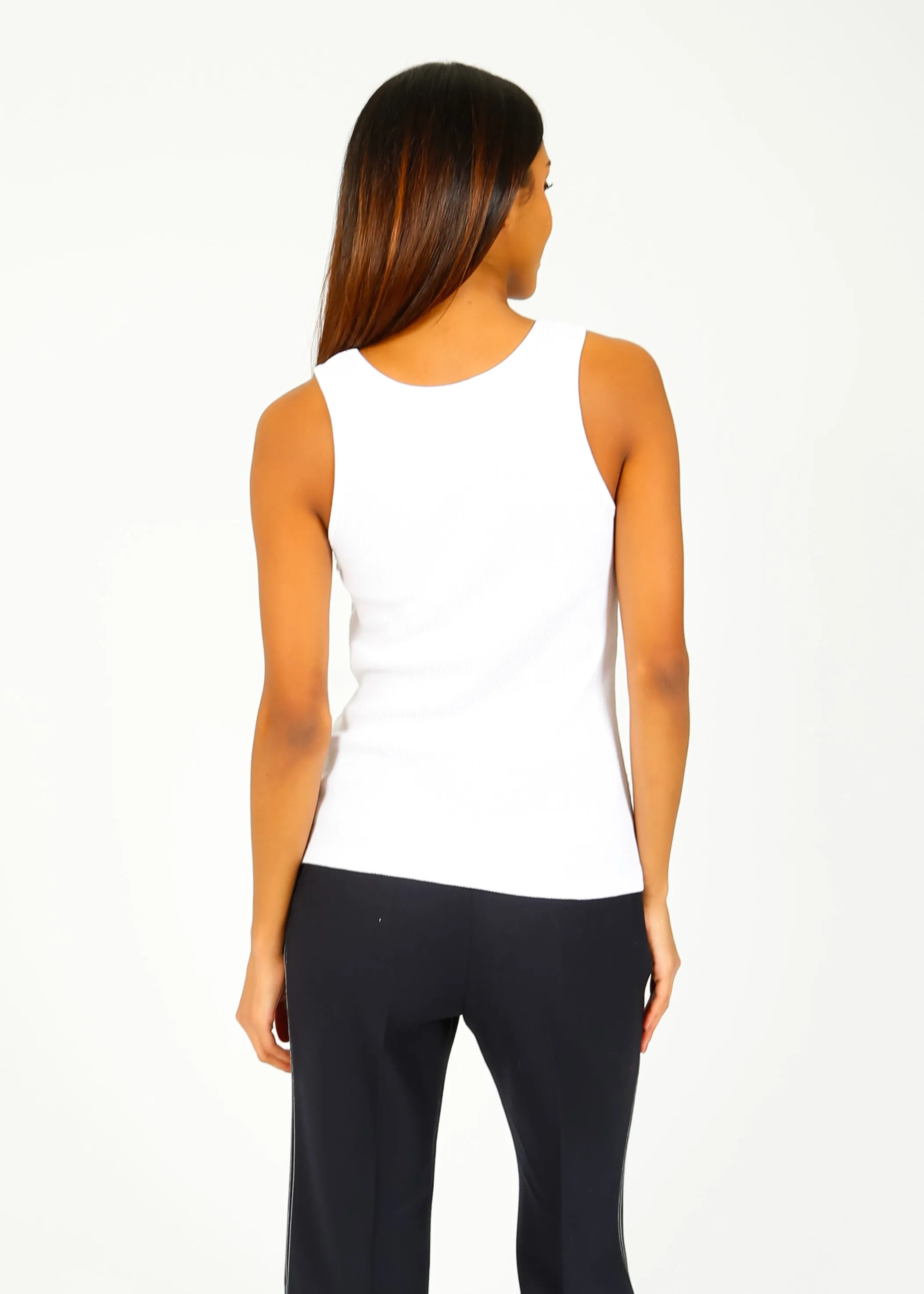 BF Dog Logo Rib Vest in White