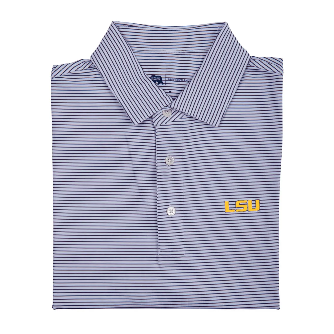 Birdie Stripe LSU Performance Polo