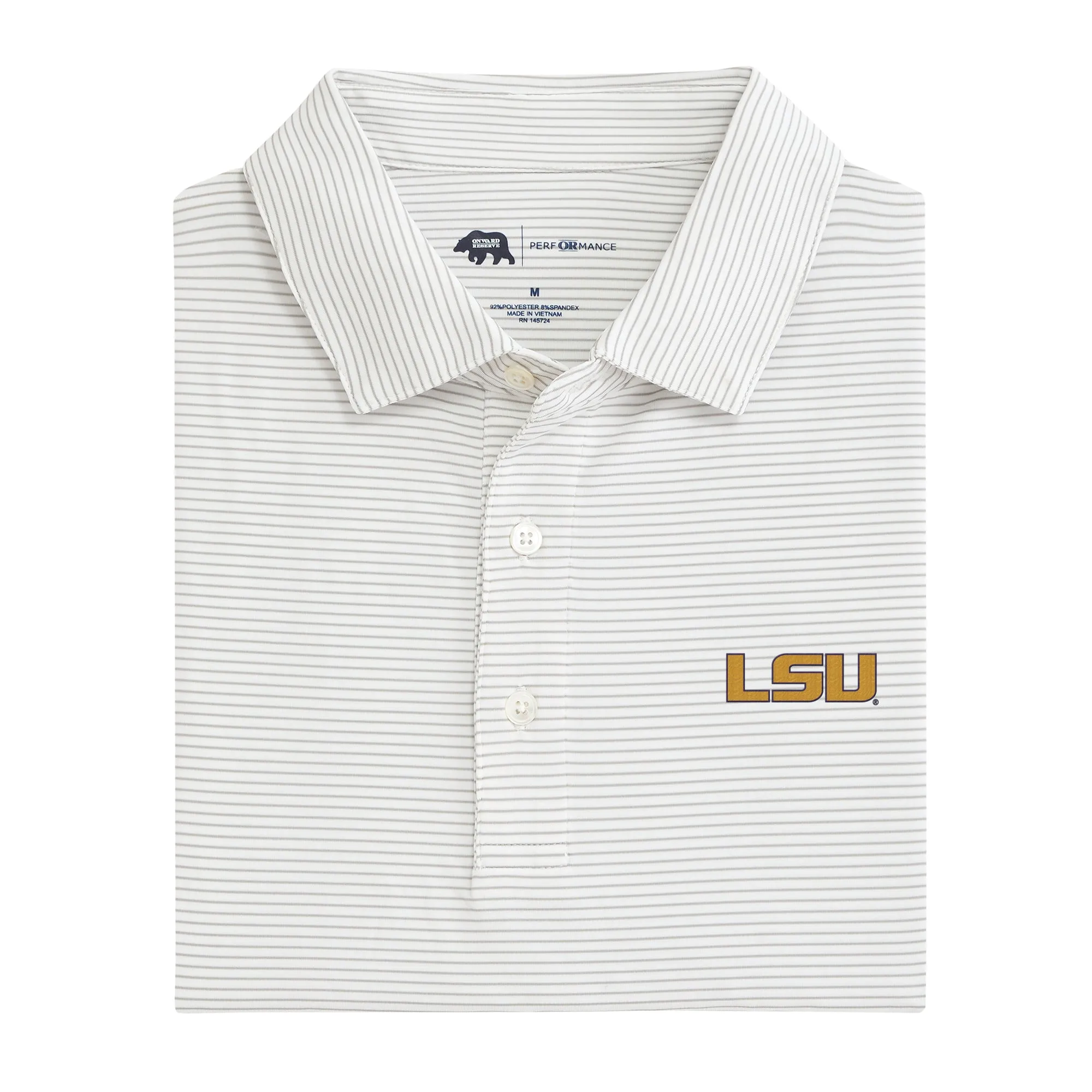 Birdie Stripe LSU Performance Polo