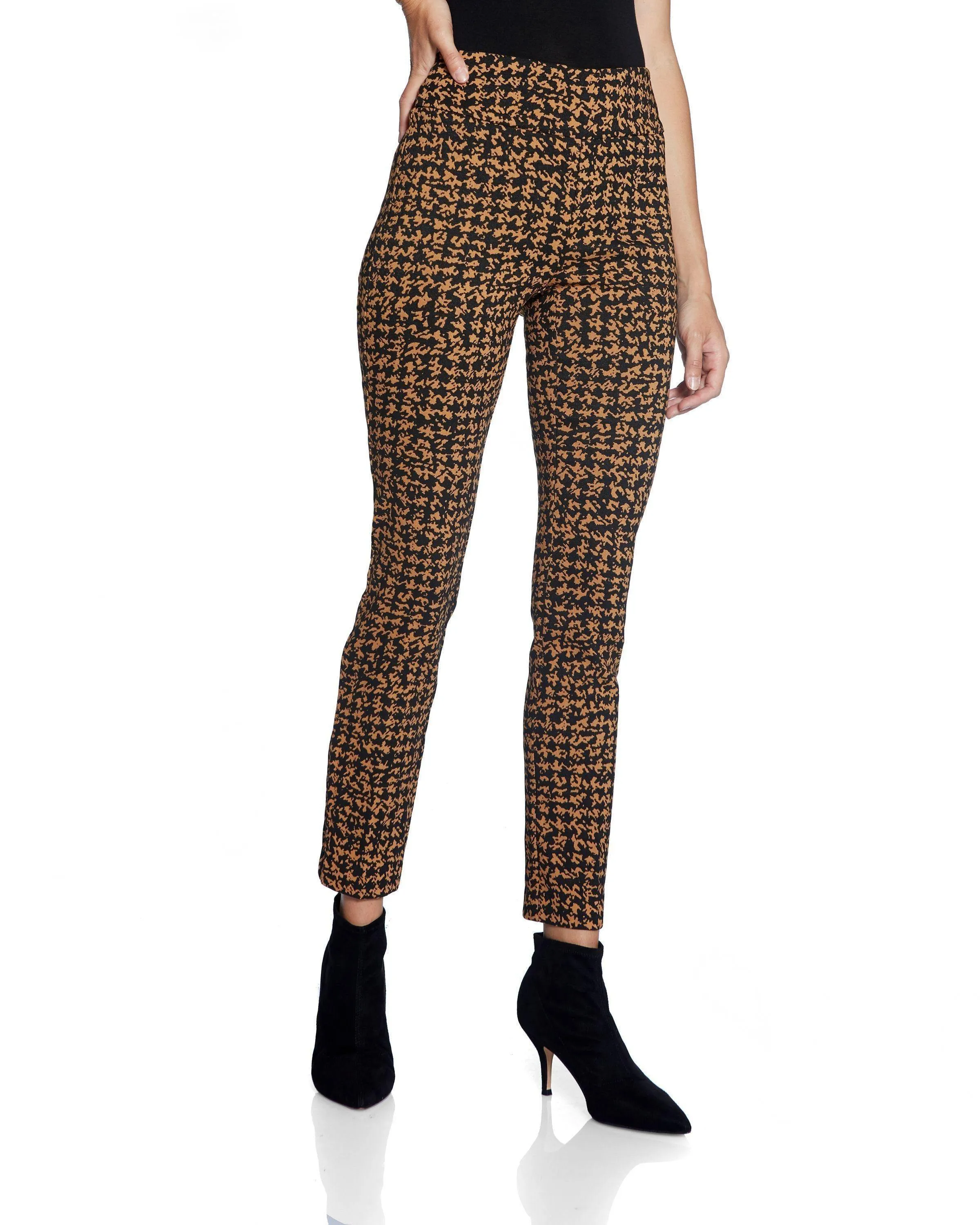 Black & Cognac Printed Up! Pants