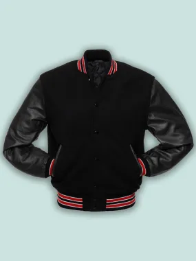 Black Wool Varsity Jacket