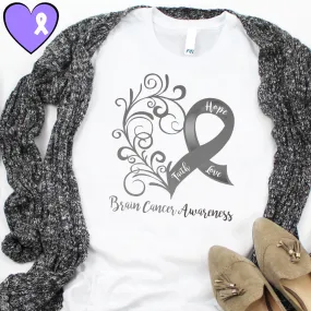 Brain Cancer Awareness Cotton T-Shirt - Light Colors