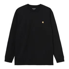 Carhartt WIP L/S Chase T Shirt - Black / Gold