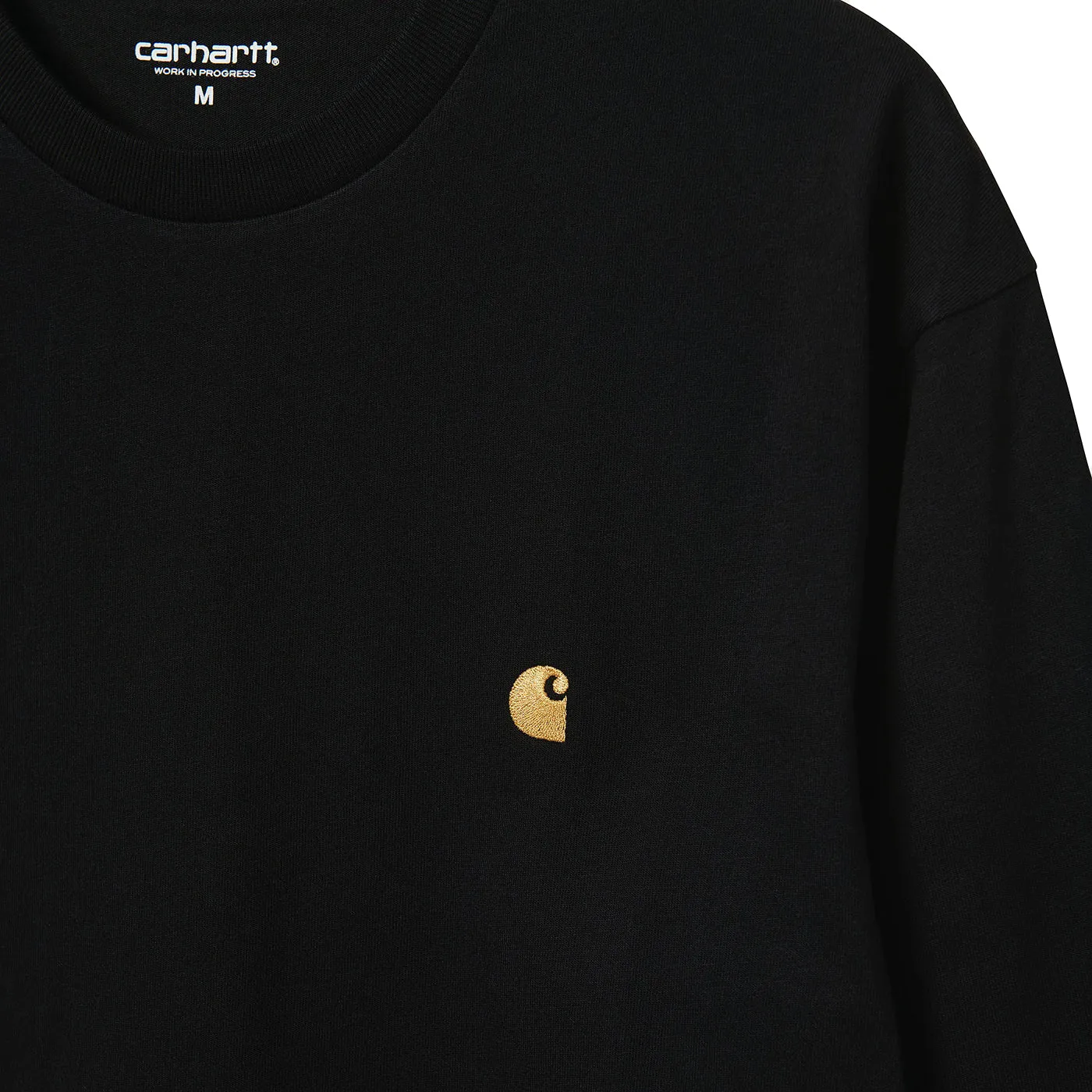 Carhartt WIP L/S Chase T Shirt - Black / Gold