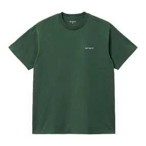 Carhartt WIP Script Embroidery T Shirt - Treehouse / White