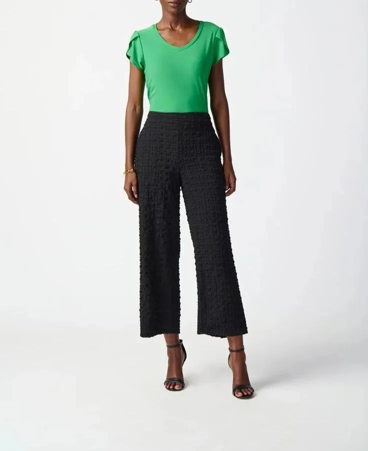 Check Jacquard Wide-Leg Pants