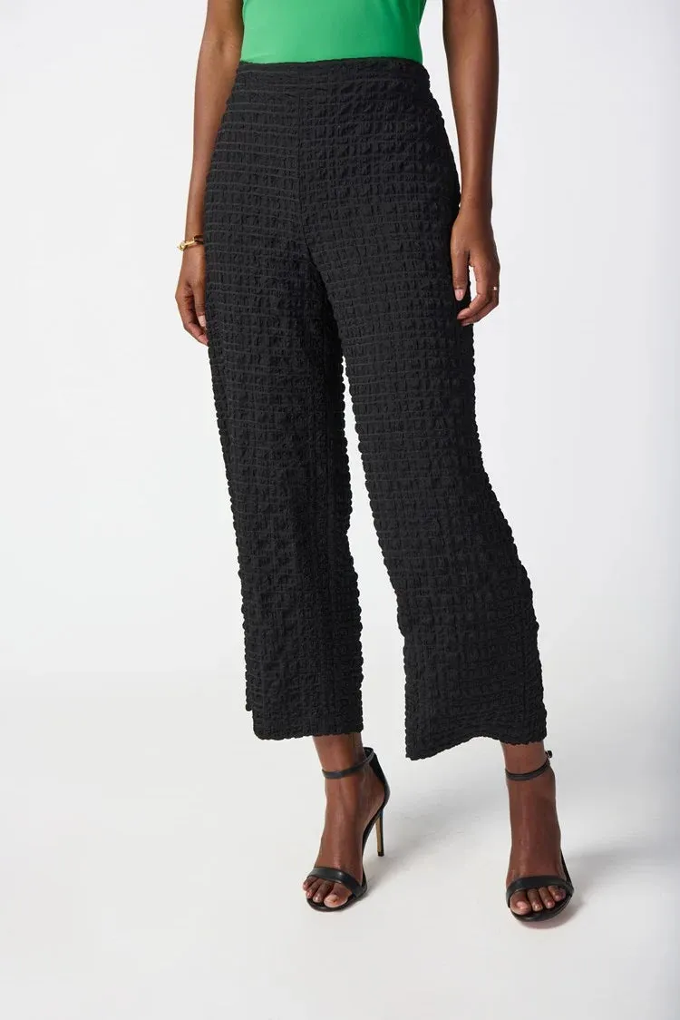 Check Jacquard Wide-Leg Pants