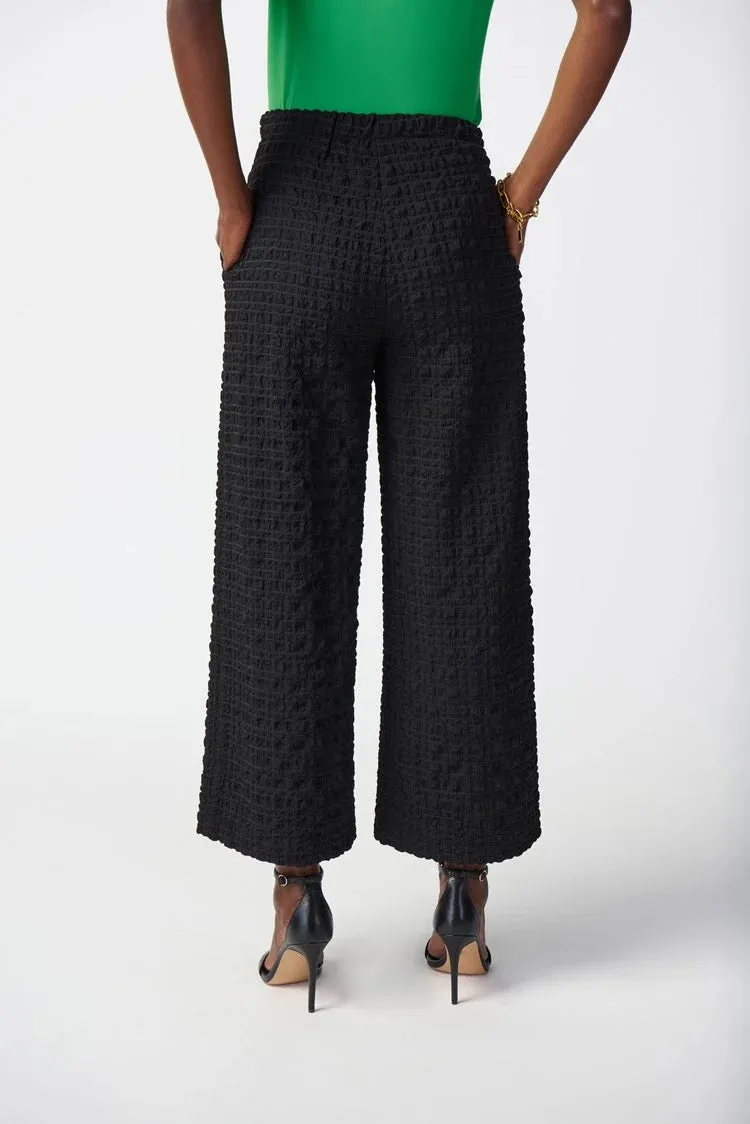 Check Jacquard Wide-Leg Pants