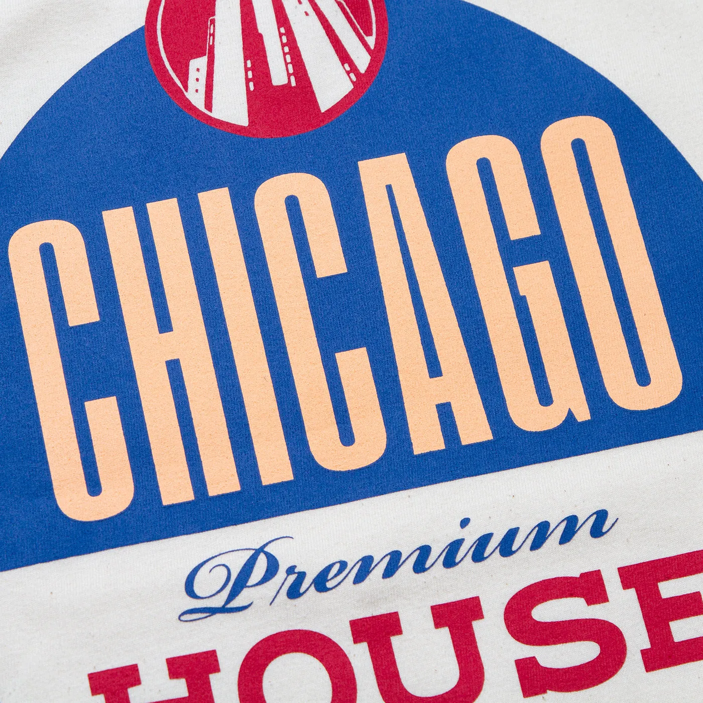 Chicago House Front Print - Tshirt - Natural