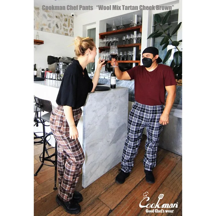 Cookman Chef Pants - Wool Mix Tartan : Brown