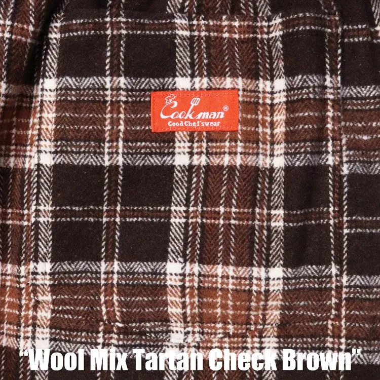 Cookman Chef Pants - Wool Mix Tartan : Brown