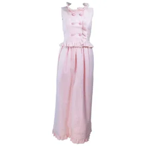 COURREGES Couture Pink Skirt and Blouse Ensemble Size 2