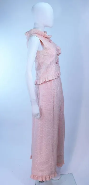 COURREGES Couture Pink Skirt and Blouse Ensemble Size 2