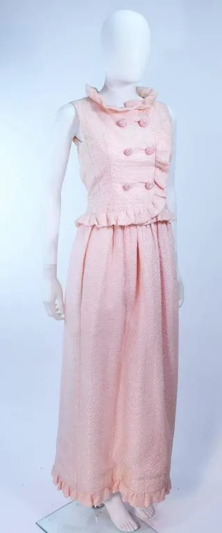 COURREGES Couture Pink Skirt and Blouse Ensemble Size 2