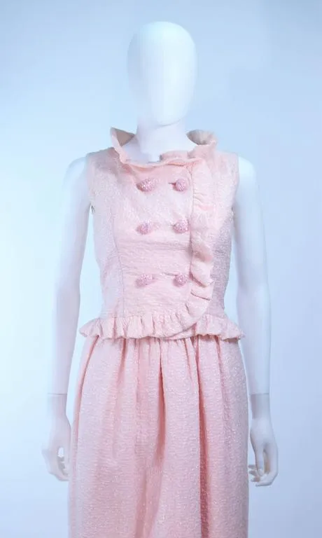 COURREGES Couture Pink Skirt and Blouse Ensemble Size 2